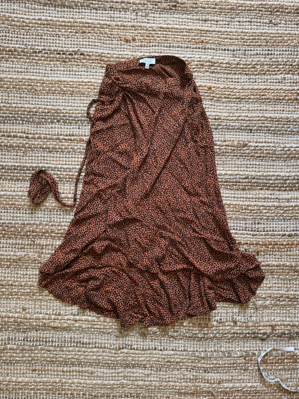 & Other Stories Brown Printed Wrap Midi Skirt